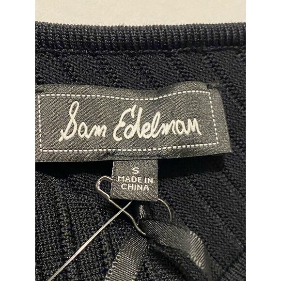 Sam Edelman Black Ottoman Deco Drive Sleeveless Fit & Flare Dress Size Small - Picture 4 of 13